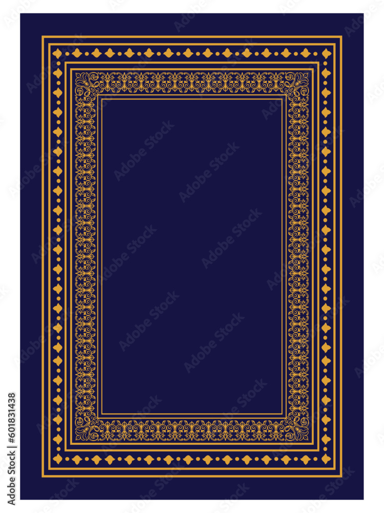 Islamic Arabic Style, Golden Book Cover Template Design, with Arabesque ...