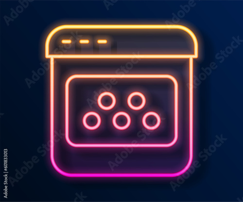 Glowing neon line Taxi mobile app icon isolated on black background. Mobile application taxi. Vector