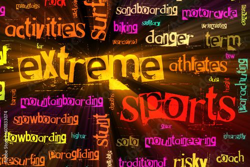 Fotografie Extreme Sports Grunge Background as a Art