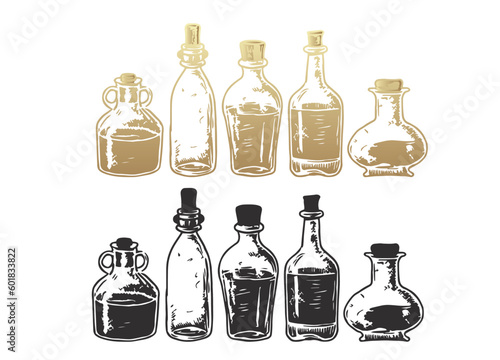 Liquor Bottles. Bottles vector design. Bottles vector illustration.