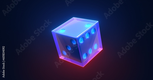 3d rendering of dice illustration. Casino game cube. 4K picture