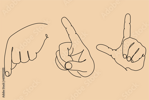 Hand gesture boho style wall art decor. Creative minimalist hand draw abstract art. Modern illustrations. Bohemian style collection