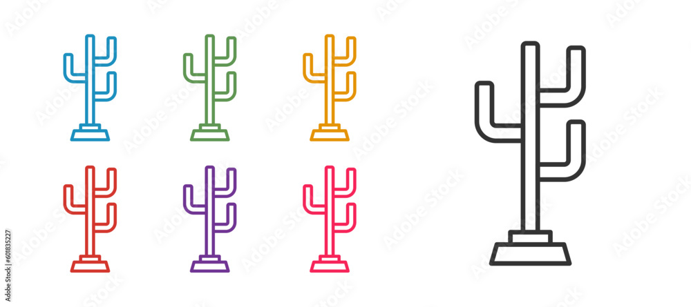 Set line Coat stand icon isolated on white background. Set icons colorful. Vector Set line Coat stand icon isolated on white background. Set icons colorful. Vector