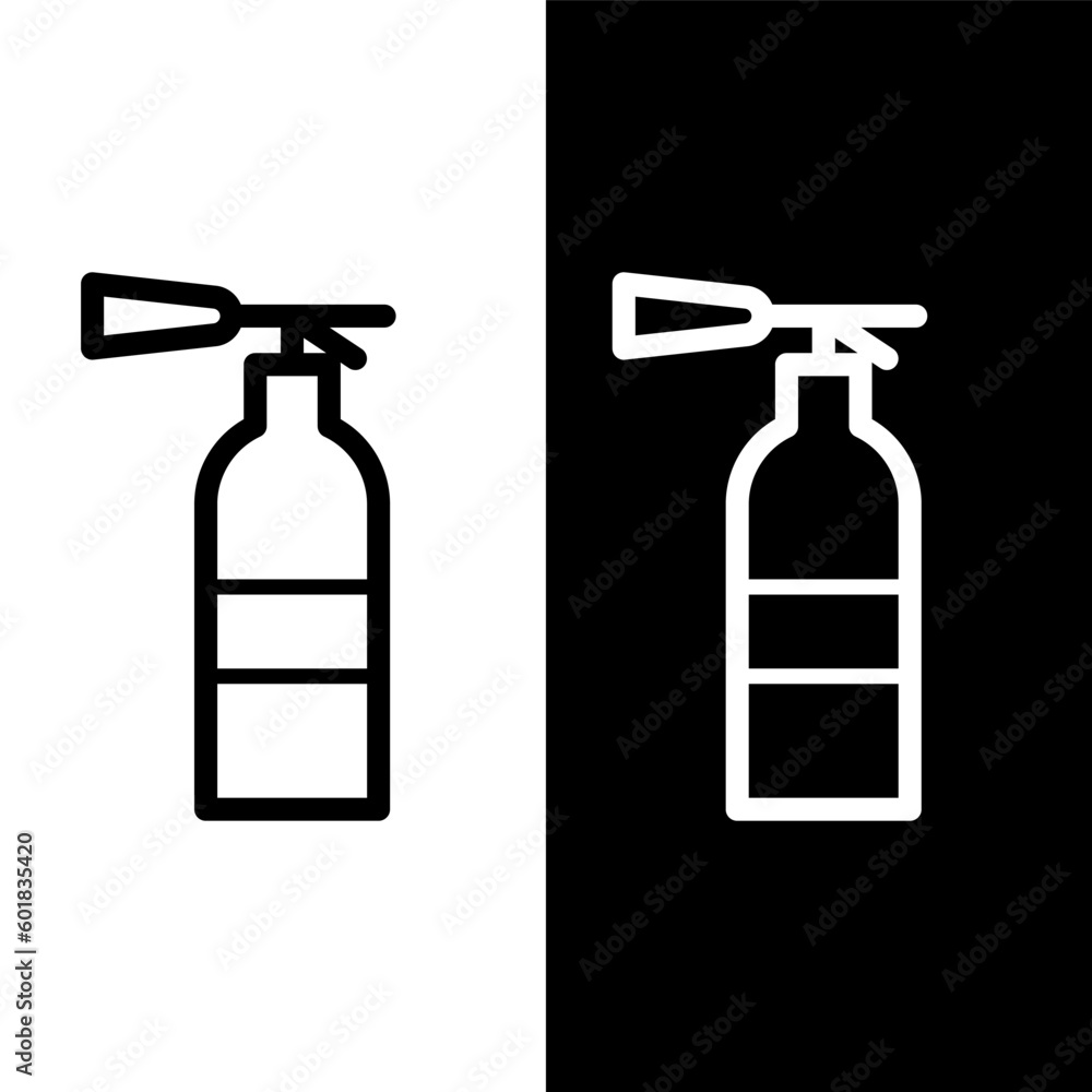 black and white fire extinguiser icon black and white fire extinguiser icon