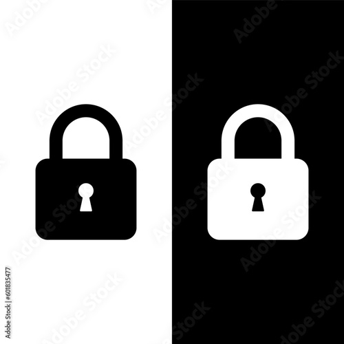 black and white padlock icon