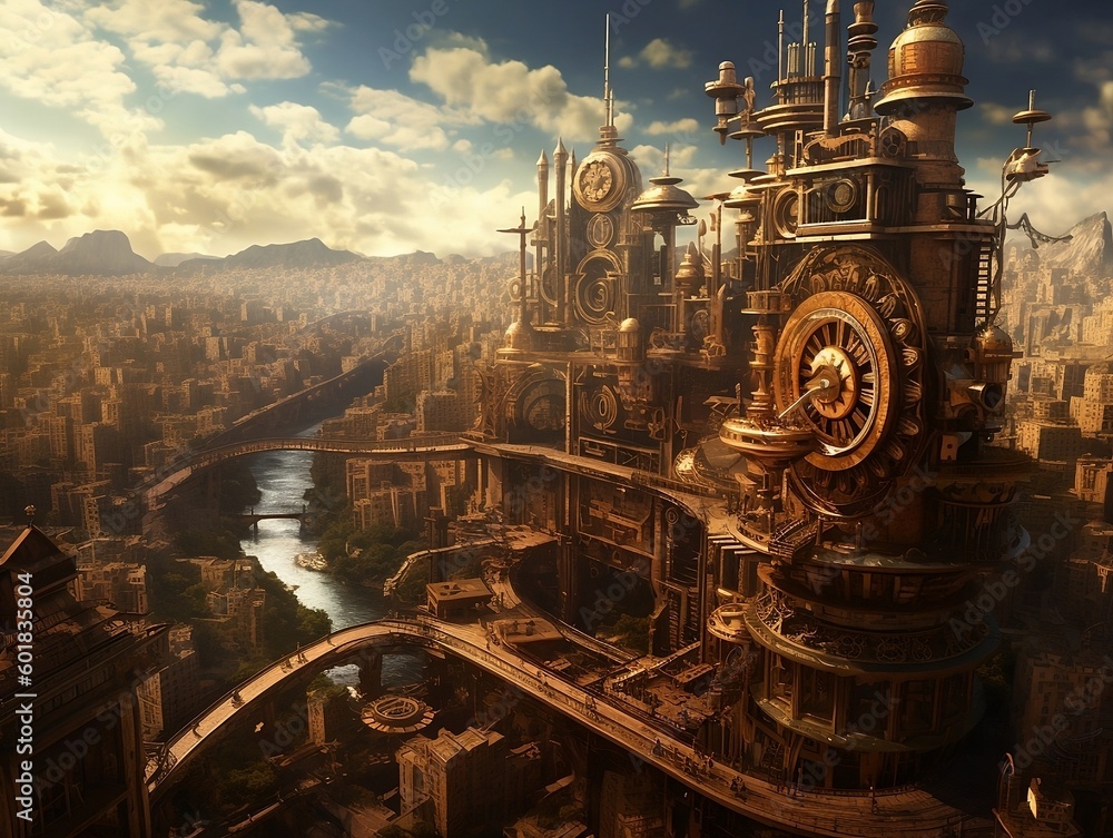 Steampunk City (created with KI)