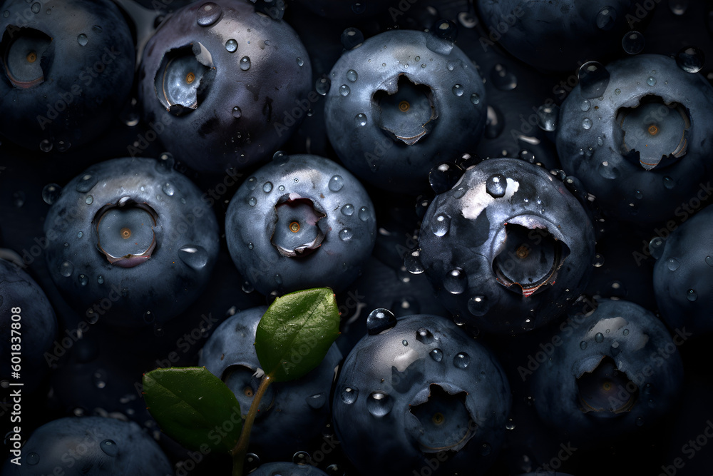 Ripe blueberries with water drops, Generative AI 3 Ripe blueberries with water drops, Generative AI 3