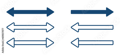 Double arrow vector icons. Two sided symbols set