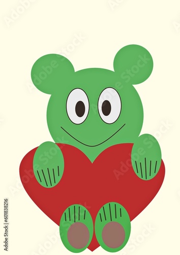 positive character illustration with heart in hands graphic design