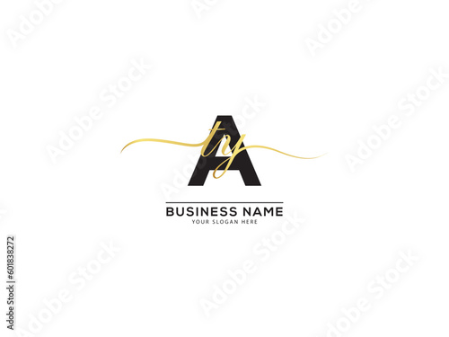 Luxury ATY Initial Logo, Alphabet aty tay Signature Letter Logo Template photo