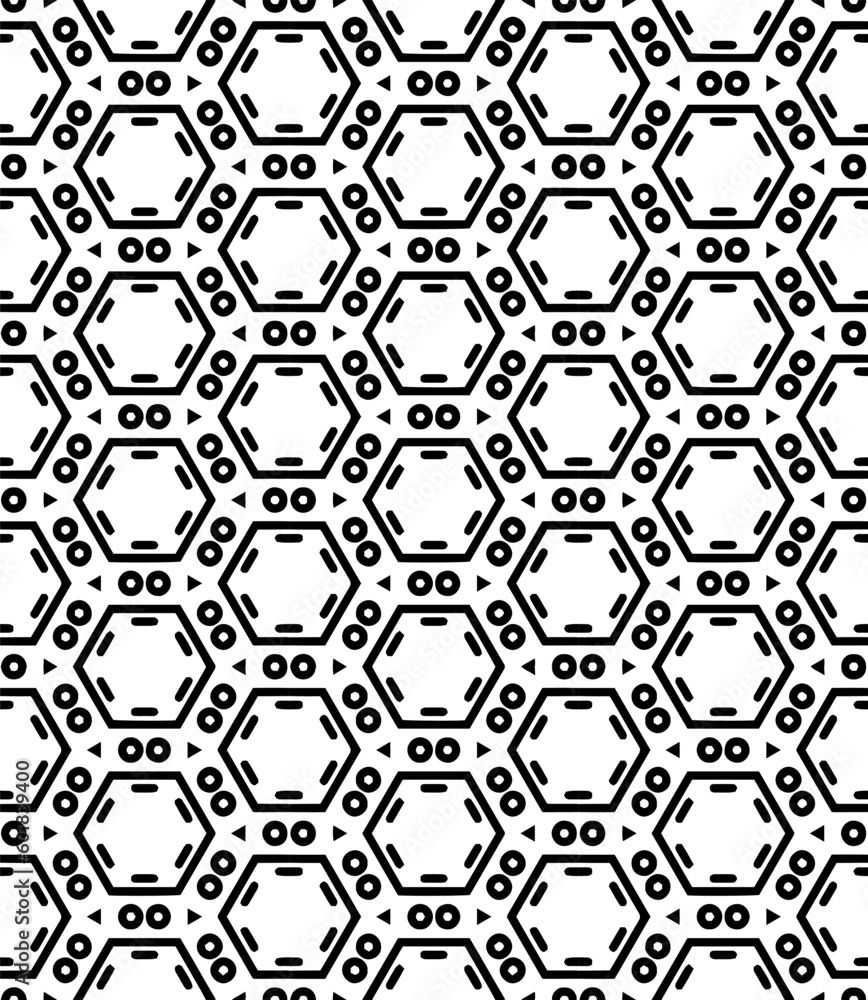 Black and white seamless abstract pattern. Background and backdrop. Grayscale ornamental design. Mosaic ornaments. Vector graphic illustration. EPS10. Black and white seamless abstract pattern. Background and backdrop. Grayscale ornamental design. Mosaic ornaments. Vector graphic illustration. EPS10.
