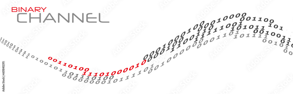 Binary channel by ones and zeros. Digital data flow Binary channel by ones and zeros. Digital data flow