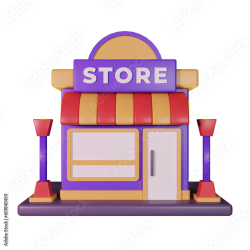 Retail store building 3d icon