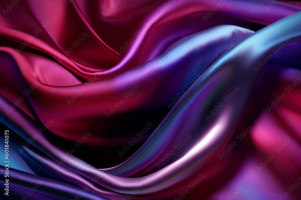 Obraz premium Silk satin fabric transitioning from black through blue, violet.