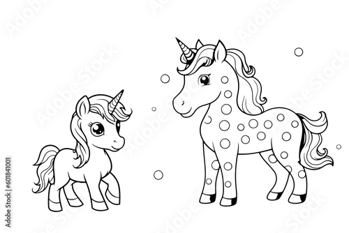 Magical Unicorn Coloring Page for Kids, Fantastical Unicorn Artwork for Coloring and Relaxation