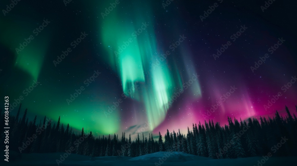 Obraz premium Aurora borealis. Generative AI.