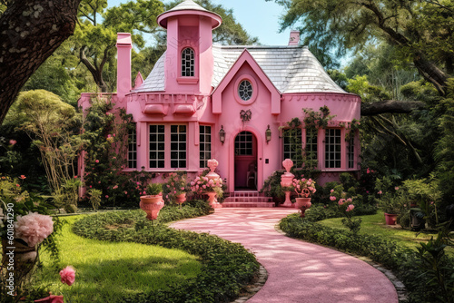 Fancy Pink House - Generative AI