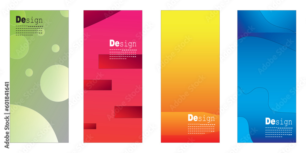 Set rollup banner template abstract gradient background