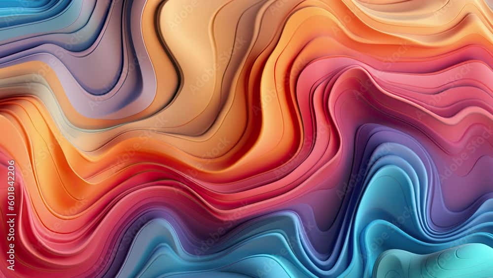 Abstract wavy liquid motion video background, colored layered forms, wave paper cut, multi-layered color fields, multilayered folding graphics, sculptural paper fluid with slow dissolving effect Abstract wavy liquid motion video background, colored layered forms, wave paper cut, multi-layered color fields, multilayered folding graphics, sculptural paper fluid with slow dissolving effect