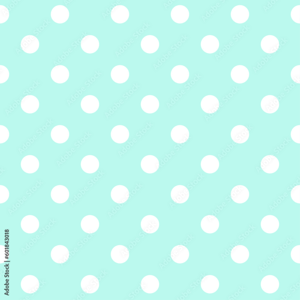 Seamless mint retro pattern with polka dots vector Seamless mint retro pattern with polka dots vector