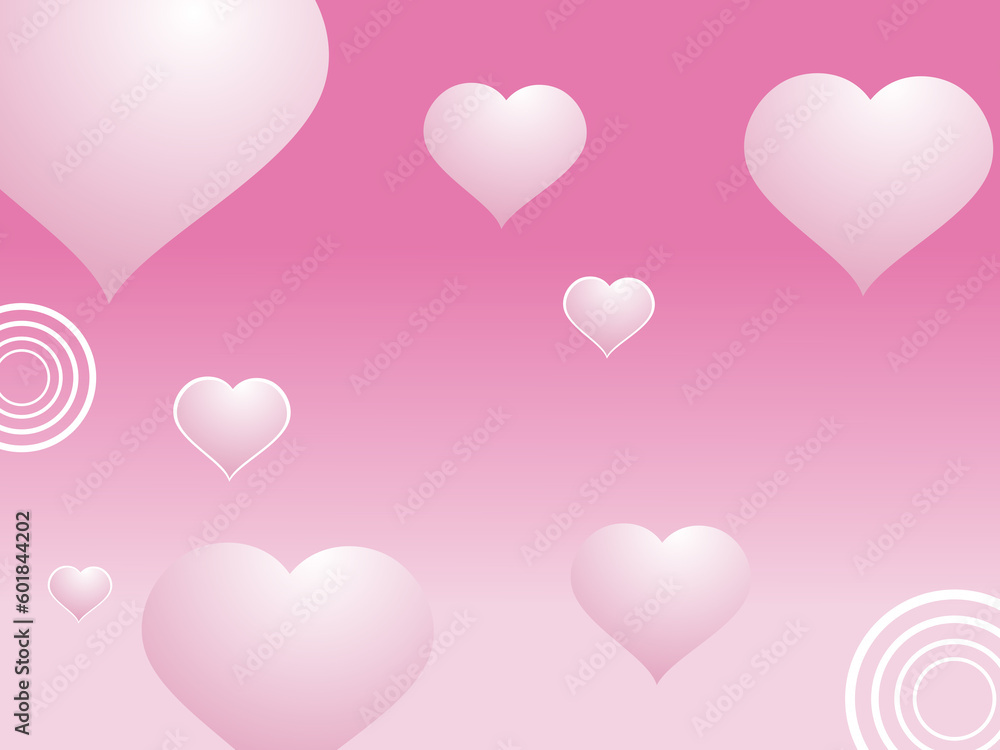 falling hearts with pink bakground, wallpaper