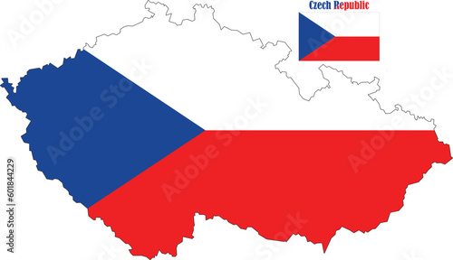 Czech Republic Map and Flag