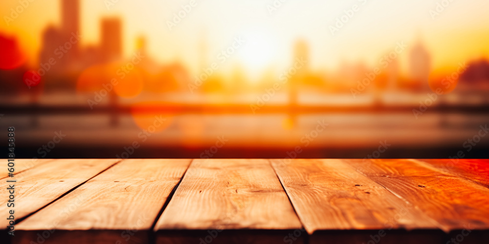 Wooden board empty table top blurred background Wooden board empty table top blurred background