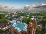 Wilmington, North Carolina, USA historic Churches and Downtown Cityscape