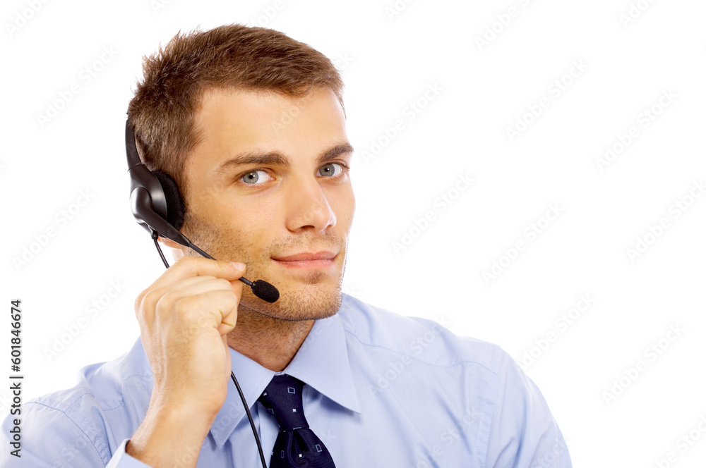 Young business man working, isolated on white Young business man working, isolated on white