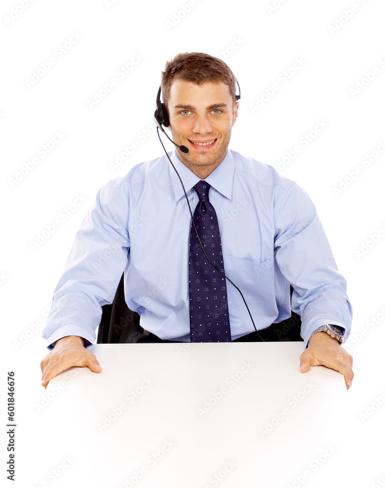 Young business man working, isolated on white Young business man working, isolated on white