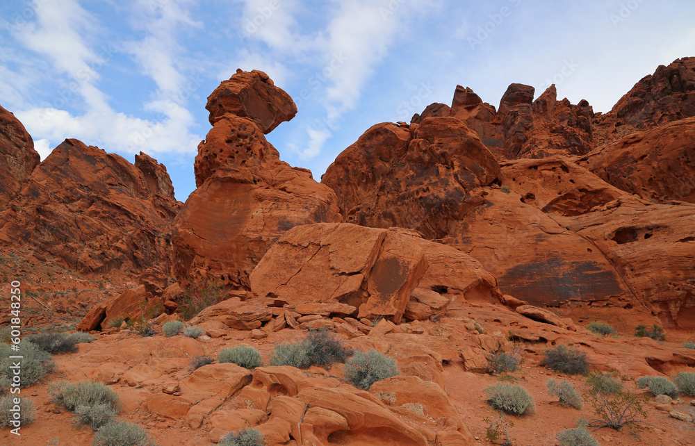 Landscape with Balanced Rock - Valley of Fire State Park, Nevada
