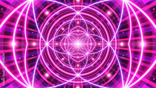 glowing neon Pink DJ loop art background