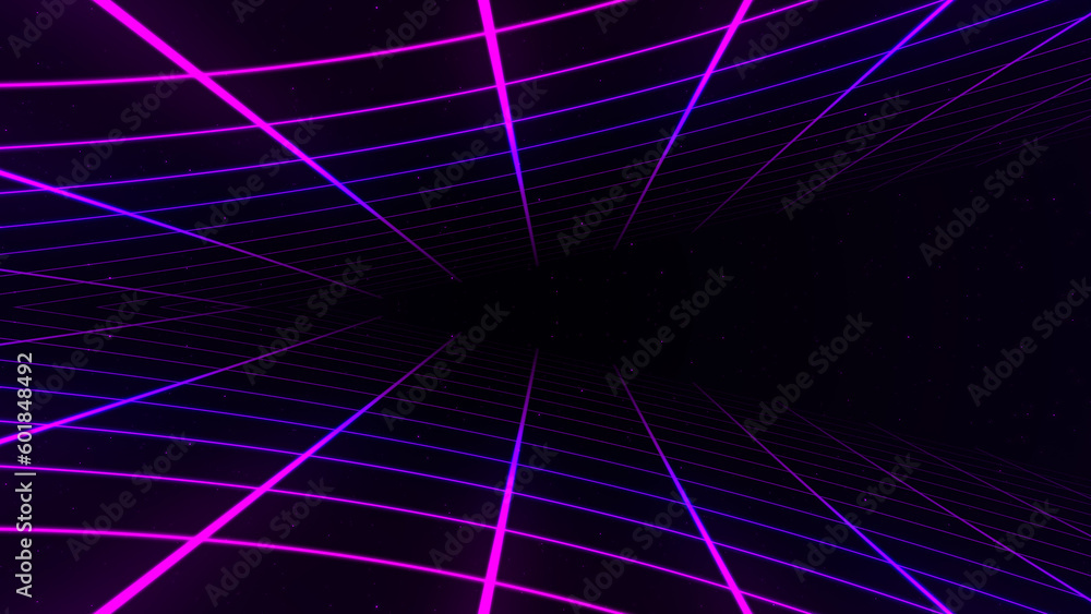 Purple and blue abstract lines geometric background. Data stream. Movement effect. Reference 3D Retro Grid. Purple and blue abstract lines geometric background. Data stream. Movement effect. Reference 3D Retro Grid.