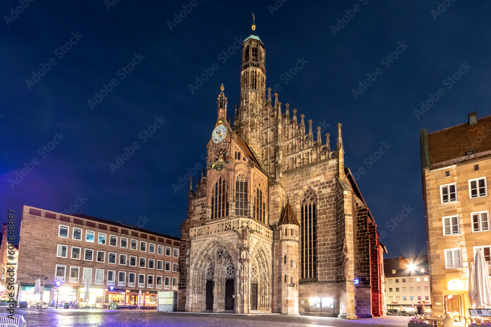 Frauenkirche at Night in Nuremberg