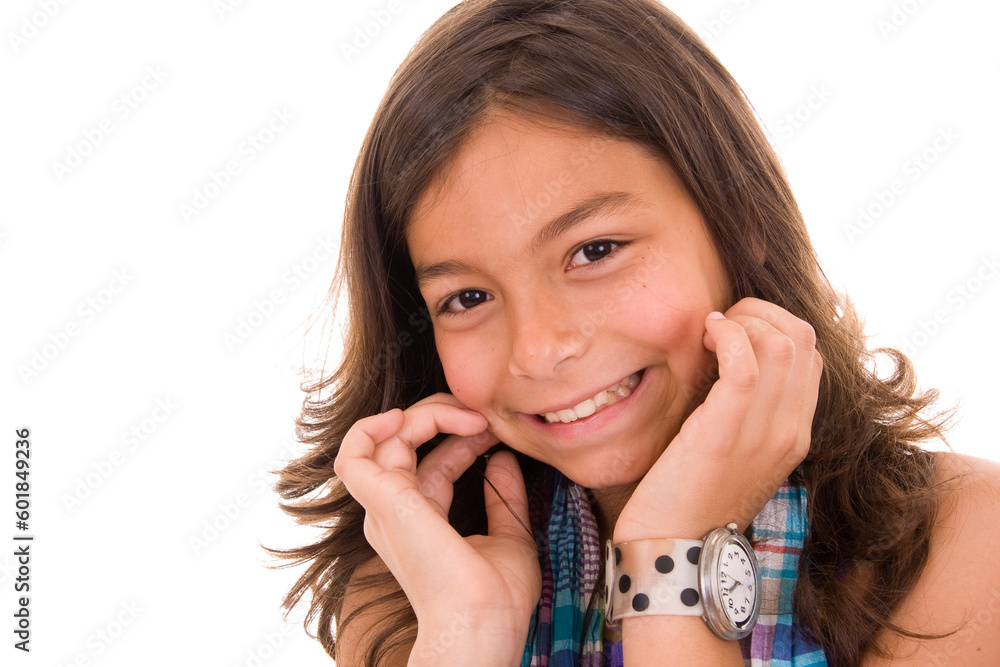 Portrait of a young girl isolated on white Portrait of a young girl isolated on white