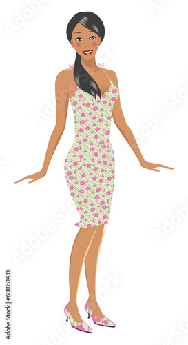 Detaily illustrated fashion girl photo