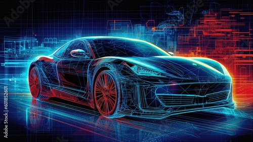 Concept and creative illustration of artist supercar