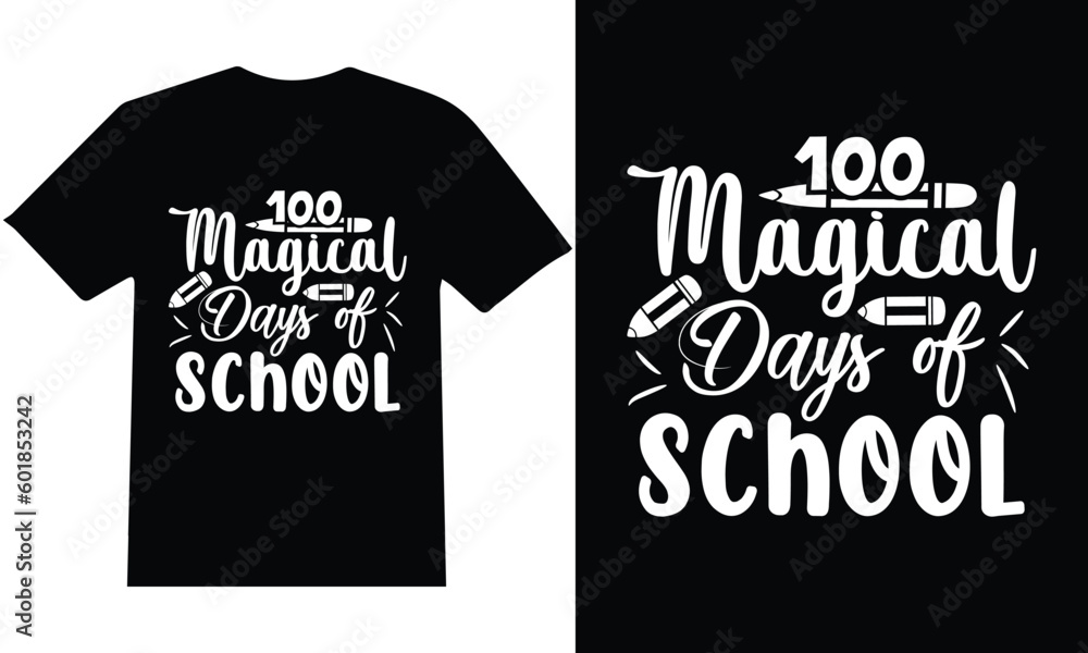100 Days of School'' T-Shirt Design Vector. 100 Days of School'' T-Shirt Design Vector.