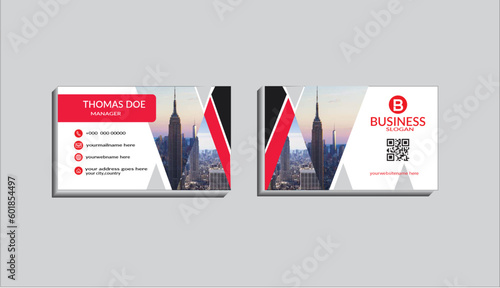 Creative business card,template,profetional card,
design with image holder and clean gradient color
geomatic shape.