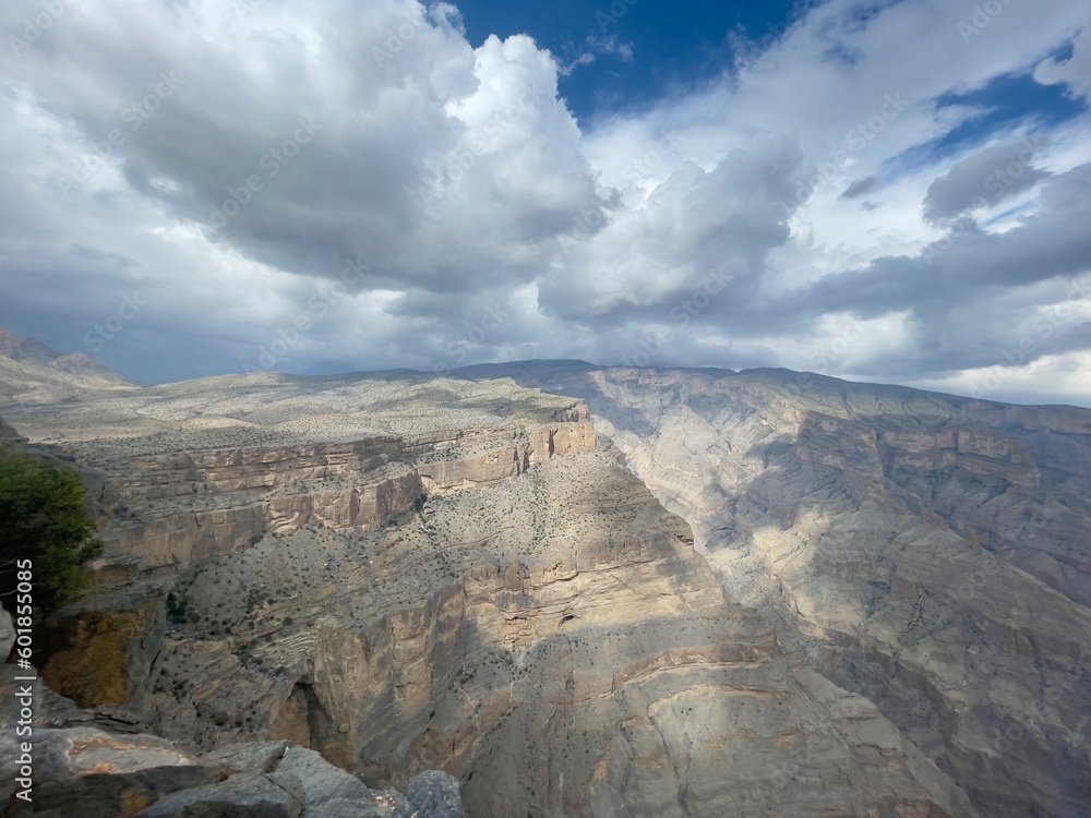 Panoramic view of Wadi Ghul the Grand Canyon  of Oman