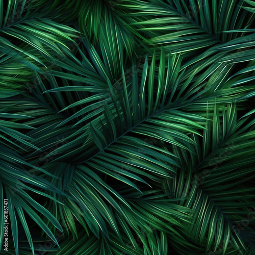 Tropical green leaves background.Generated by AI.