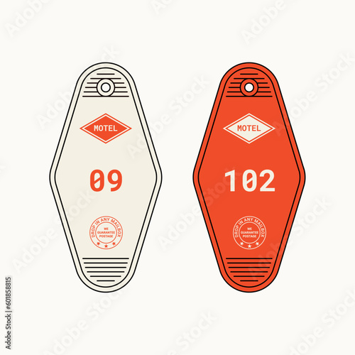 Orange Motel Room Keychain Vector