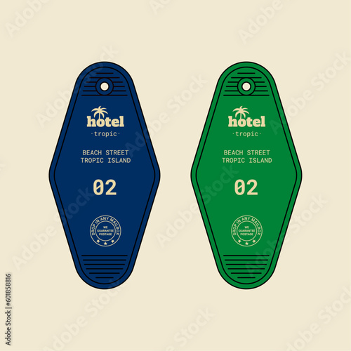 Beach Street Hotel Tropic Keychain Vector