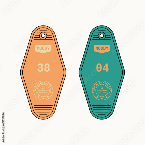  Moody Hotel Room Keychain Vector