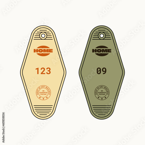 Retro Circle Home Keychain Vector