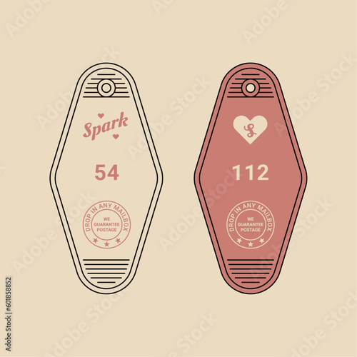 Spark Love Hotel Room Keychain Vector