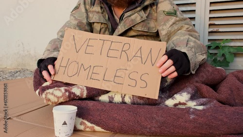 veteran homeless in street