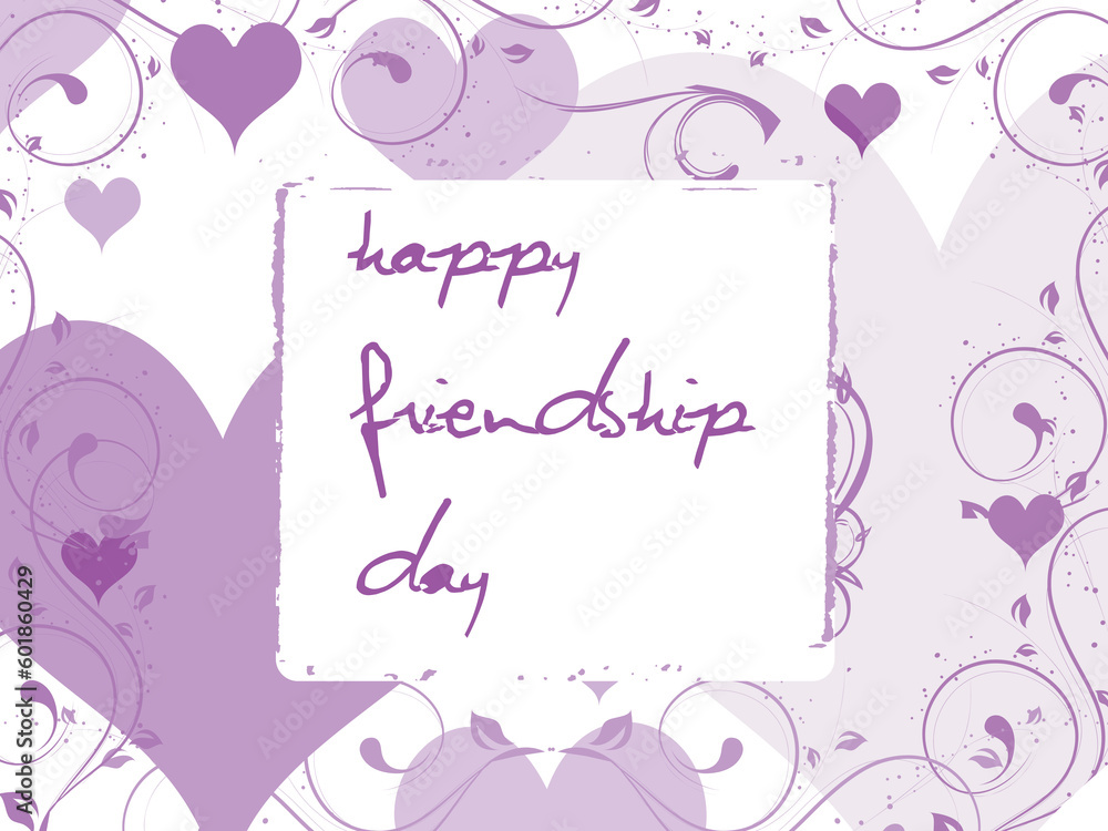 friendship day series with heart and floral, banner 25