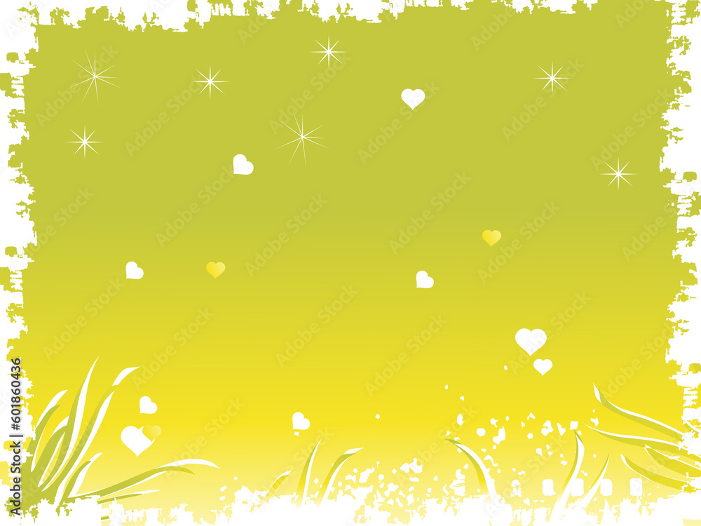 grunge frame with heart and stars in green, wallpaper grunge frame with heart and stars in green, wallpaper