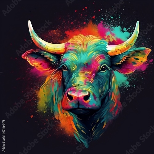 Colourful bull